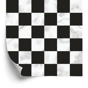 Tapete Luxuriöses Schwarz-Weiß-Gitter Im Marmormuster