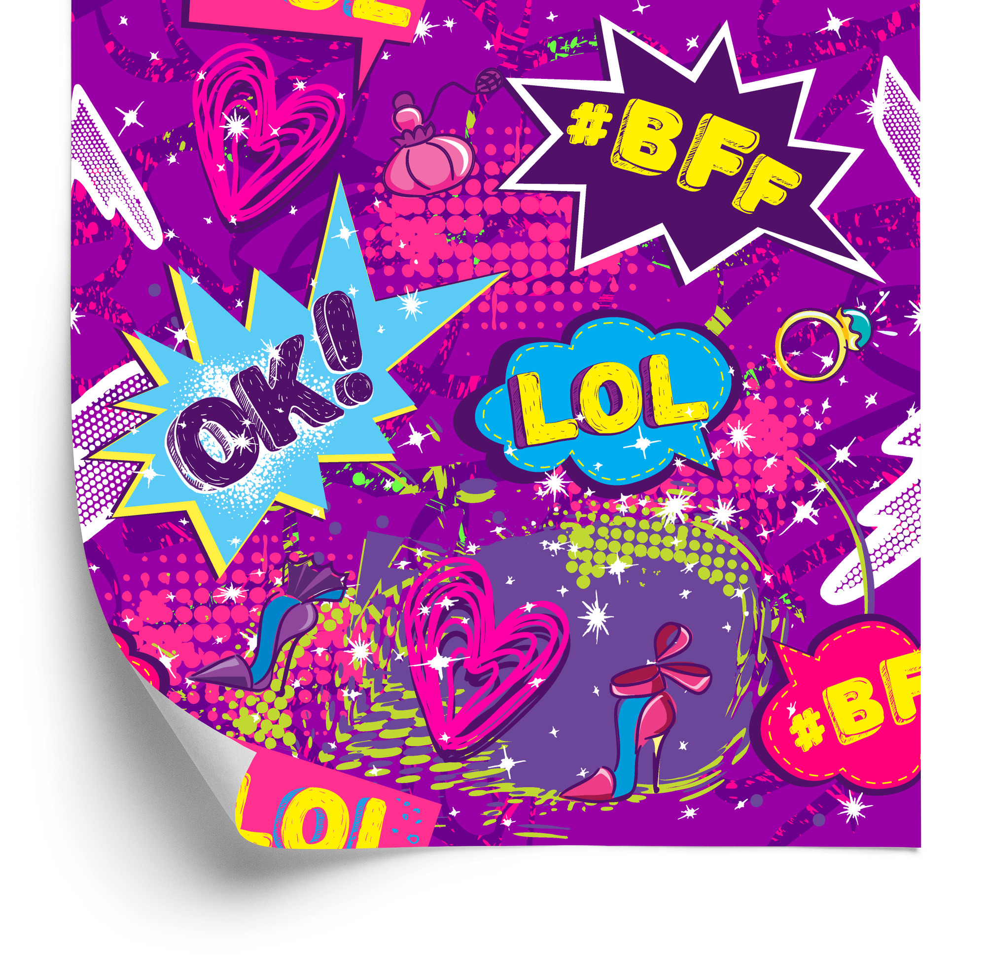 Tapete Mädchenhafte Collage