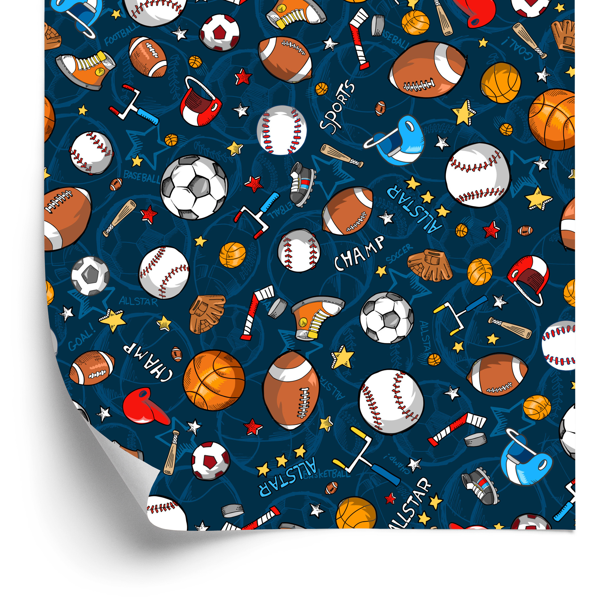 Tapete Bunte Bälle Und Sportgeräte