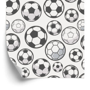 Tapete Skizzierte Fußbälle