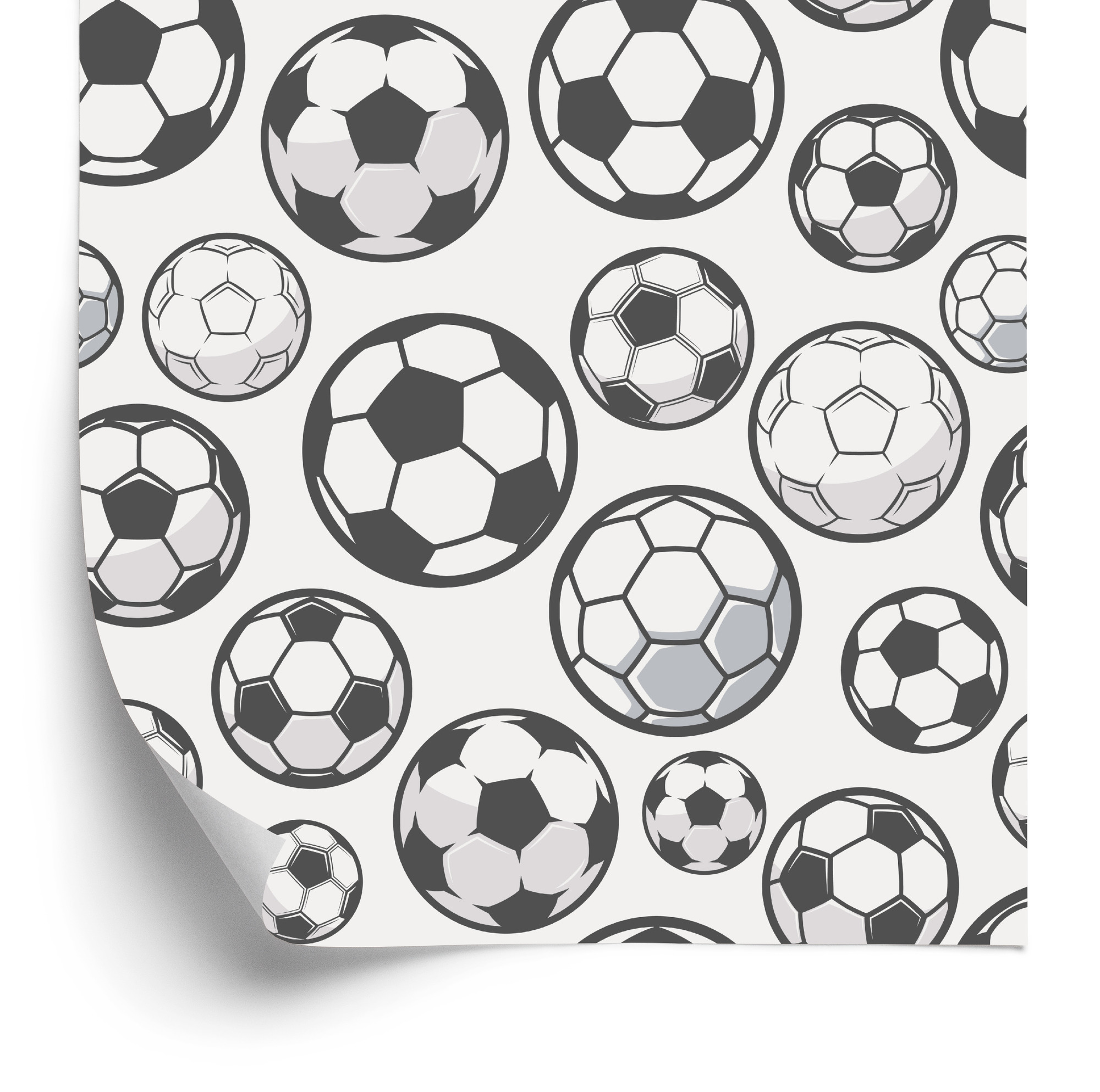 Tapete Skizzierte Fußbälle