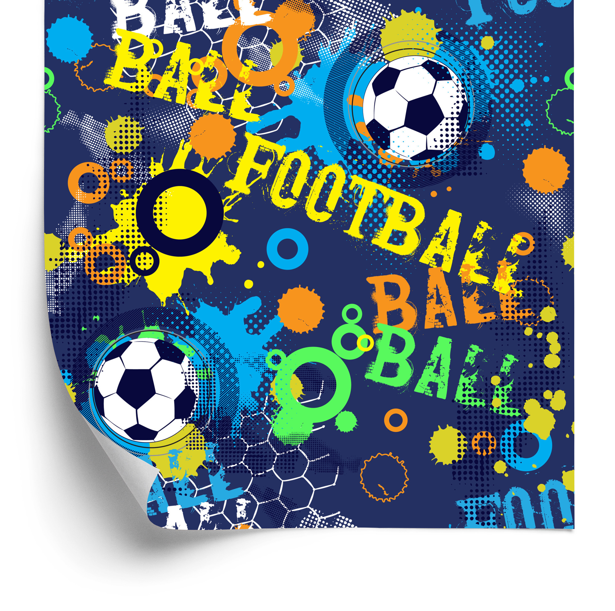 Tapete Fußbälle Im Urbanen Stil