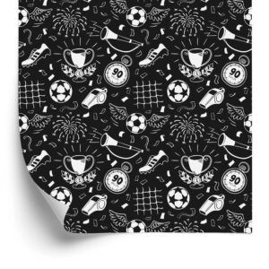 Tapete Skizzierte Fußbälle