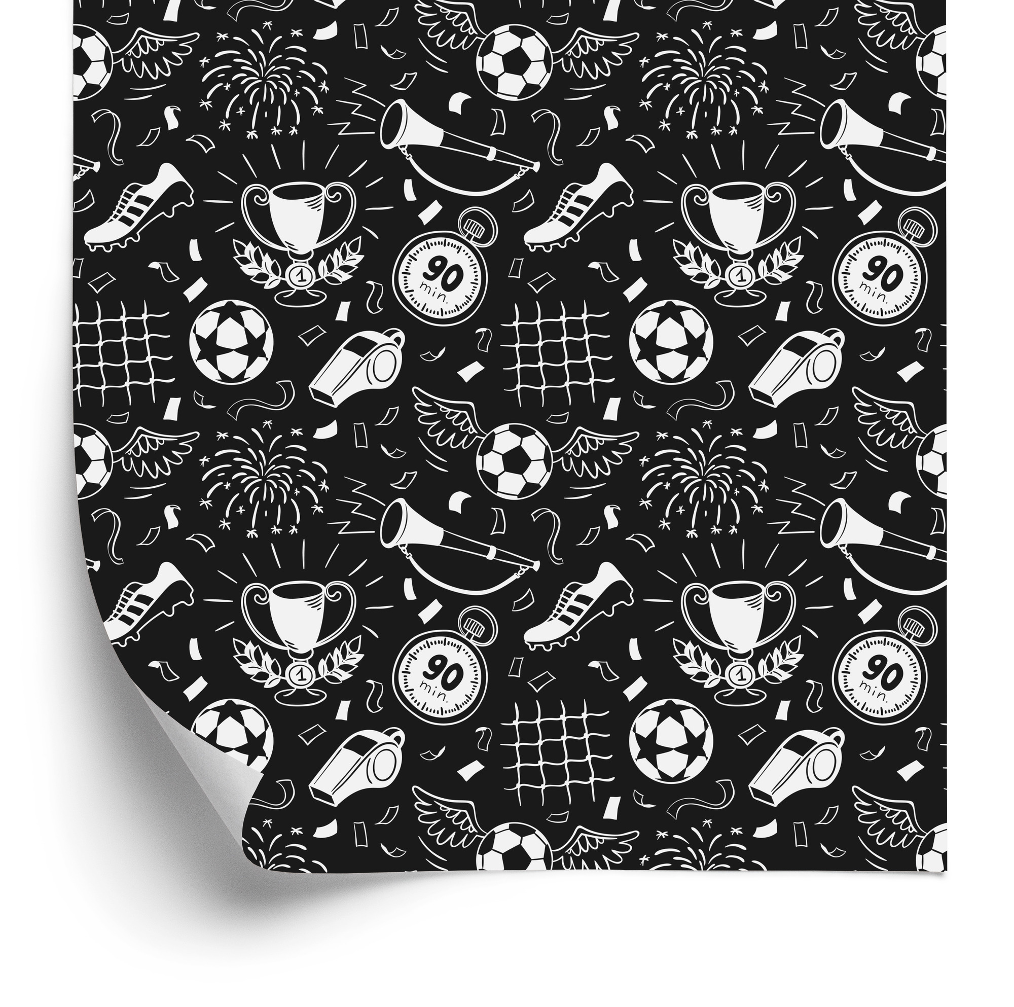 Tapete Skizzierte Fußbälle