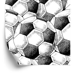 Tapete Skizzierte Fußbälle