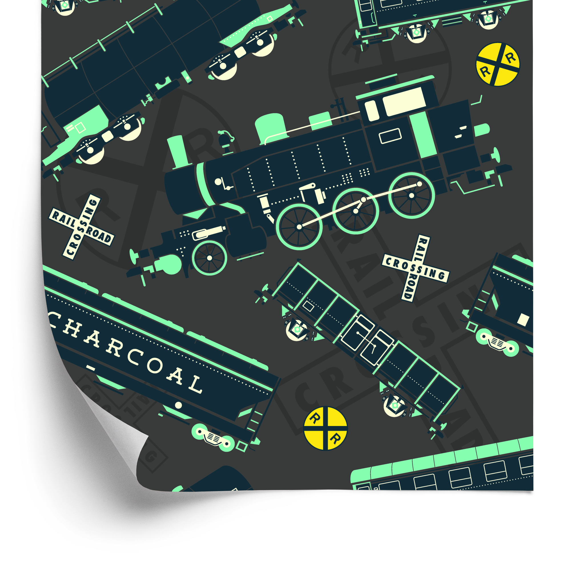 Tapete Bunte Alte Dampflokomotiven