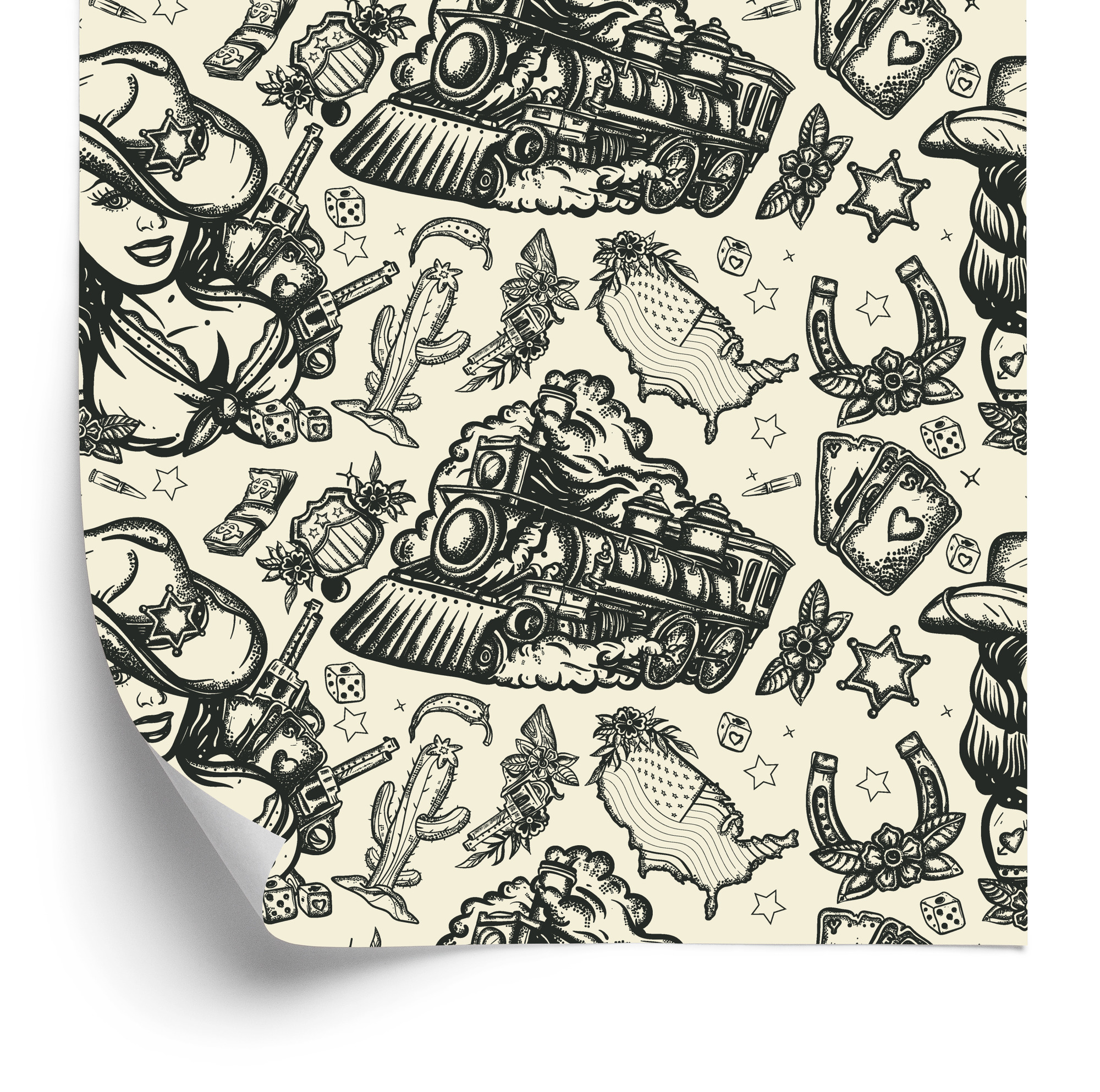 Tapete Dampflokomotiven Im Wilden Westen