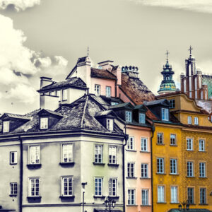 Leinwandbild Warschauer Alte Gebäude