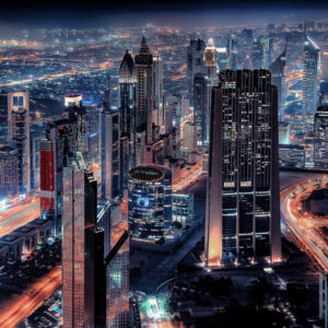 Leinwandbild Dubai Bei Nacht