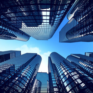 Leinwandbild Geschäftsgebäude