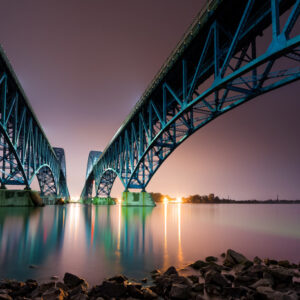 Leinwandbild Brücke South Grand Island Bridge In Usa