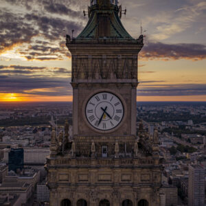 Leinwandbild Die Uhr Über Warschau