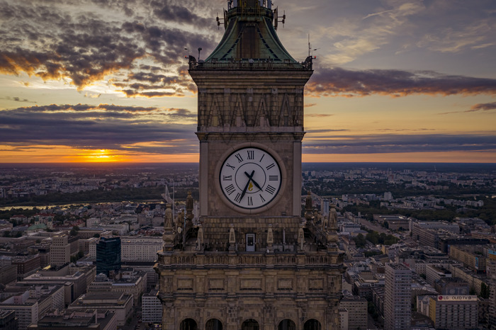Leinwandbild Die Uhr Über Warschau