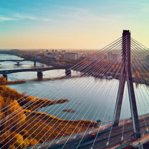 Leinwandbild Brücken In Warschau