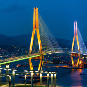 Leinwandbild Hafenbrücke Von Busan, Südkorea
