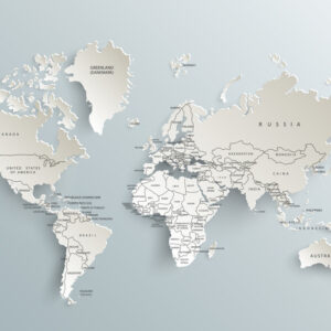 Leinwandbild Weltkarte Mit 3D-Effekt