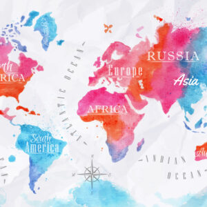 Leinwandbild Weltkarte