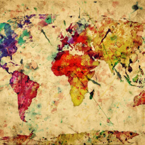 Leinwandbild Vintage Weltkarte