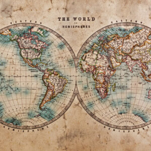 Leinwandbild Alte Weltkarte Im Retro-Stil