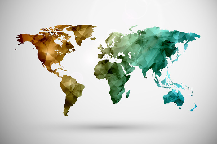 Leinwandbild Bunte Karte Mit 3D-Effekt