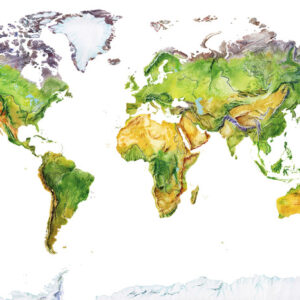 Leinwandbild Physische Karte Der Welt