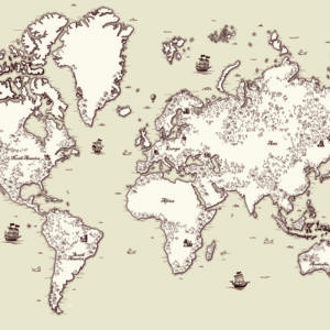 Leinwandbild Alte Weltkarte