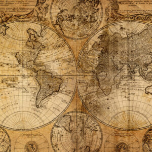 Leinwandbild Alte Weltkarte Aus Dem 1