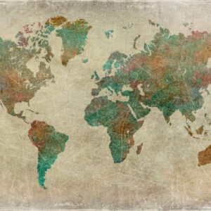 Leinwandbild Vintage Weltkarte