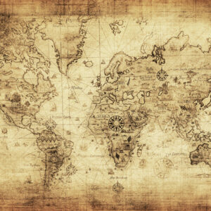 Leinwandbild Alte Vintage-Weltkarte