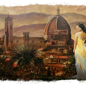 Leinwandbild Die Frau Im Hintergrund Der Kathedrale Von Florenz