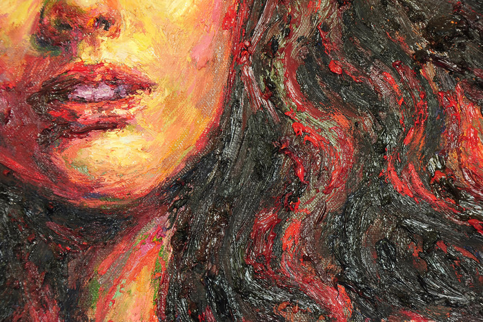 Leinwandbild Das Gesicht Der Frau In Einer Abstrakten Version