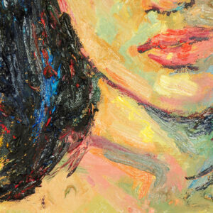 Leinwandbild Ein Weibliches Gesicht In Einer Abstrakten Version