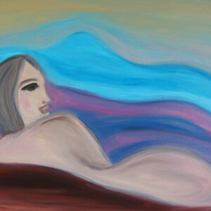 Leinwandbild Ein Abstraktes Gemälde Einer Frau