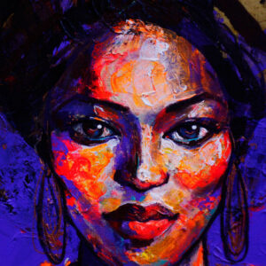 Leinwandbild Ein Weibliches Porträt In Abstrakter Form