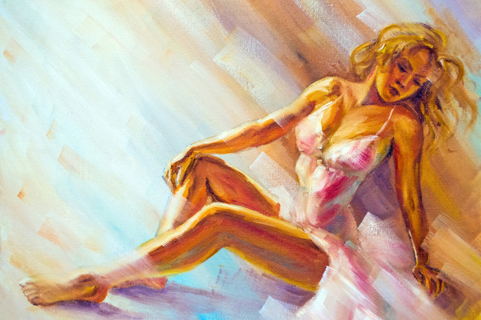 Leinwandbild Bemalte Ballerina