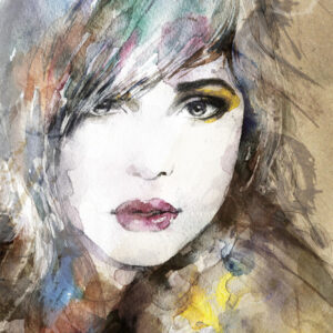 Leinwandbild Ein Porträt Einer Frau In Einer Abstrakten Umgebung