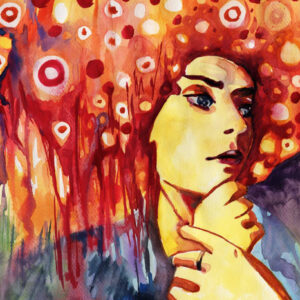 Leinwandbild Ein Abstraktes Porträt Einer Frau