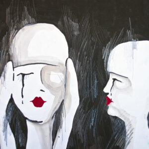 Leinwandbild Ein Abstraktes Porträt Von Zwei Frauen