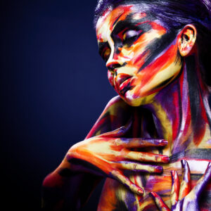 Leinwandbild Buntes Weibliches Porträt