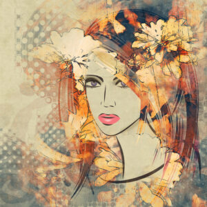 Leinwandbild Art Sketching Beautiful Girl Face