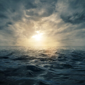 Leinwandbild Sonnenuntergang Auf Stürmischer See