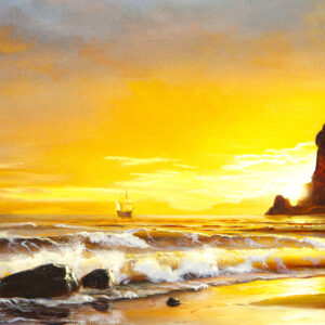 Leinwandbild Meer Und Sonnenuntergang