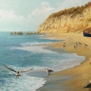 Leinwandbild Möwen Strand Und Meer