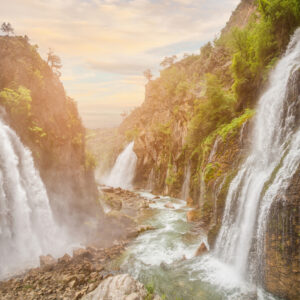 Leinwandbild 3D-Ansicht Der Wunderschönen Wasserfälle