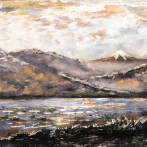 Leinwandbild Abstrakte Berglandschaft