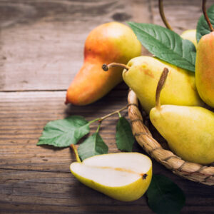 Leinwandbild Birnen Im Korb