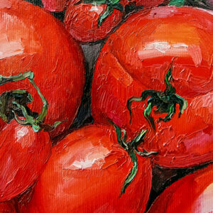 Leinwandbild Bemalte Tomaten Aus Nächster Nähe