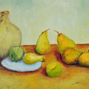 Leinwandbild Bemalte Birnen