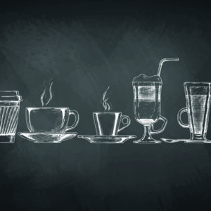 Leinwandbild Eine Reihe Von Tassen