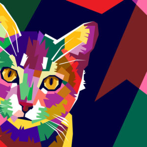 Leinwandbild Bunte Grafische Katze